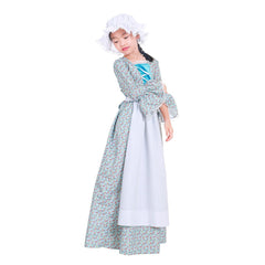 Elegant Child Victorian Pioneer Rural Floral Dress by Halloweez - Halloweez