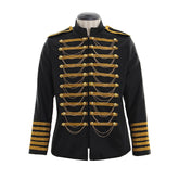 Halloweez Classic Military Blazer Jacket Men - Double Breasted with Embroidery | Elegant Black Red Suits for Special Events - Halloweez