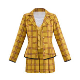 Halloweez Clueless Cher Costume for Women - Retro 90s Yellow Plaid Jacket & Skirt Set - Halloweez