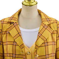 Halloweez Clueless Cher Costume for Women - Retro 90s Yellow Plaid Jacket & Skirt Set - Halloweez