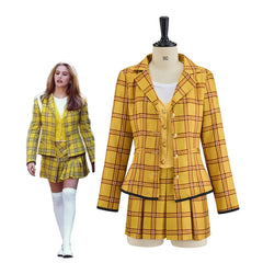 Stylish Cher Horowitz Cosplay Costume - Yellow Plaid School Uniform Set by Halloweez - Halloweez