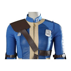 Halloweez Vault 33 Cosplay Jumpsuit - Blue Anime Costume for Women with Props - Halloweez