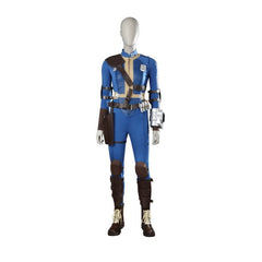 Halloweez Vault 33 Cosplay Jumpsuit - Blue Anime Costume for Women with Props - Halloweez