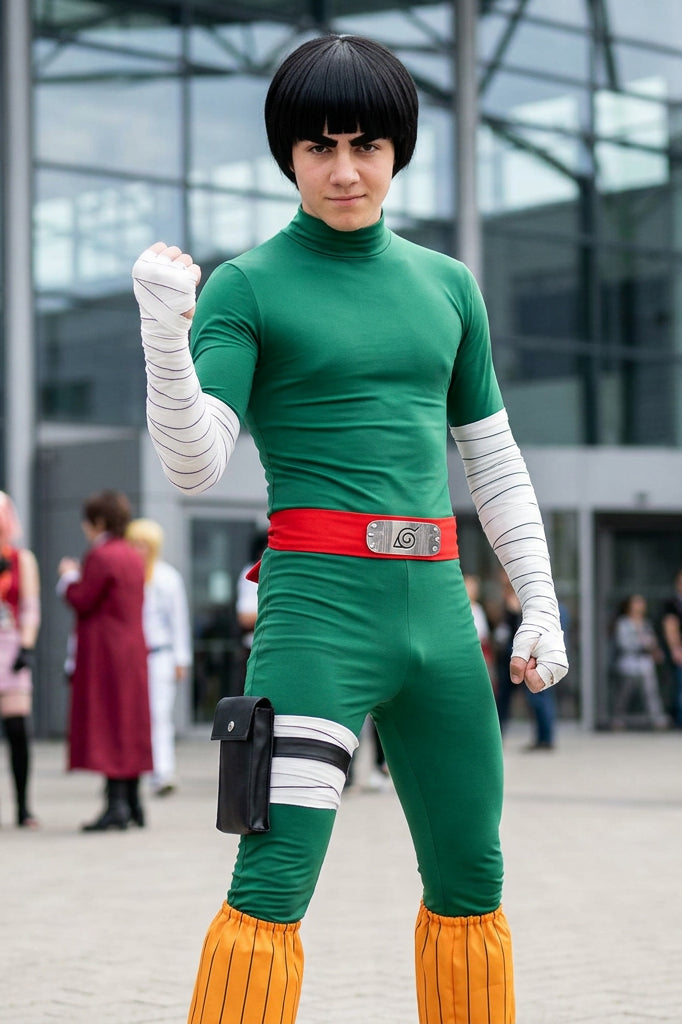 Naruto Konoha Rock Lee Might Guy Cosplay Eight Inner Gates Night Guy Costume - Halloweez