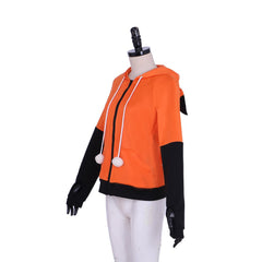 Halloweez Cozy Fox Ears Zipper Hoodie - Vibrant Orange Velvet Cosplay Jacket - Halloweez