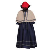 Exclusive Girls Medieval Gothic Lolita Church Cosplay Costume with Cape and Hat – Unique Fantasy Outfit for Special Events - Halloweez