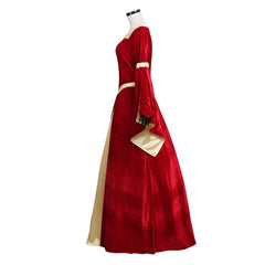Exclusive Handcrafted Medieval Velvet Dress with Trumpet Sleeves for Weddings and Parties | Halloweez - Halloweez