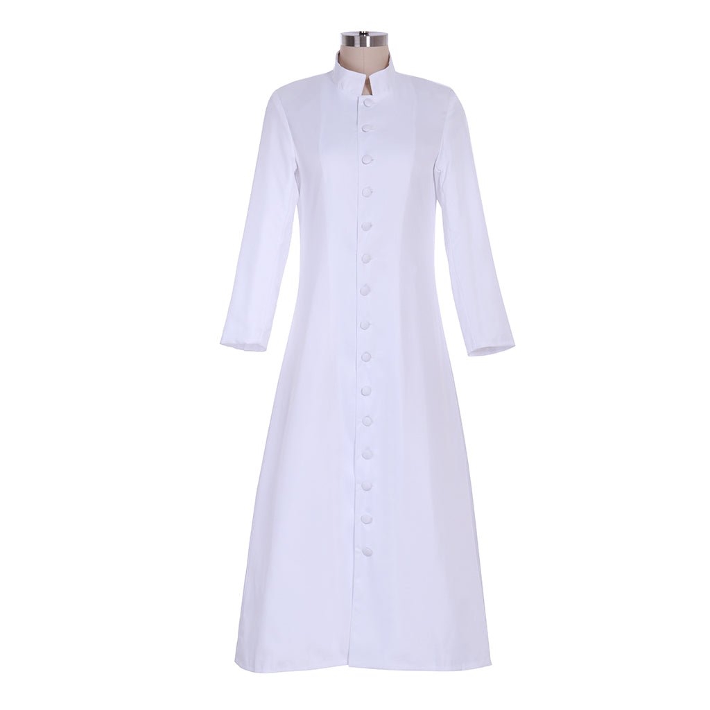 Exclusive Handmade Single-Breasted Roman Pastor Cassock for Women | Halloweez Medieval Pulpit Vestment - Halloweez