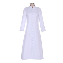 Exclusive Handmade Single-Breasted Roman Pastor Cassock for Women | Halloweez Medieval Pulpit Vestment - Halloweez