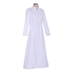 Exclusive Handmade Single-Breasted Roman Pastor Cassock for Women | Halloweez Medieval Pulpit Vestment - Halloweez