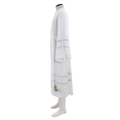 Premium Medieval Clergy Robe - White Cassock Cosplay Costume with Intricate Embroidery | Halloweez Medieval Series - Halloweez