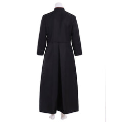 Exclusive Roman Black Clergy Cassock | Premium Medieval Adult Cosplay Robe - Halloweez