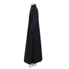 Exclusive Roman Black Clergy Cassock | Premium Medieval Adult Cosplay Robe - Halloweez