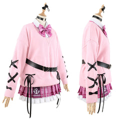 Virtual VTuber Minato Aqua Outfit - Women's Clothing Uniform Daily Wear Sweater Cos Anime Costume - Halloweez