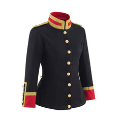 Women's Black Officer Coat Cosplay Costume – Premium Anime-Inspired Military Uniform - Halloweez