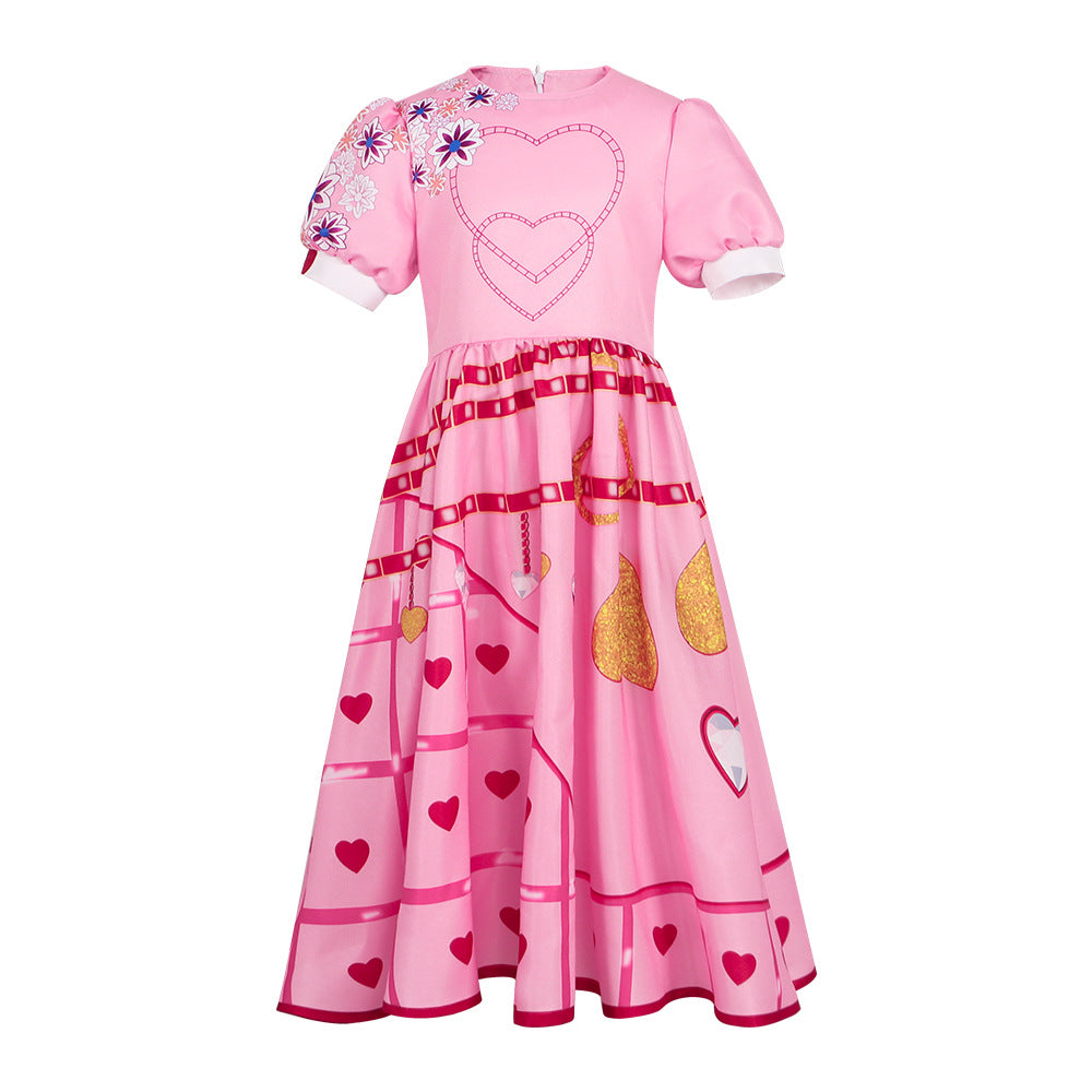 2024 New Descendants 4 Kids Princess Dress Red Queen Cosplay Costume Halloween Star Inheritance - Halloweez