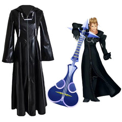Kingdom Hearts Organization XIII Black Leather Coat Cosplay Costume - High Quality Replica for Anime Conventions and Halloween