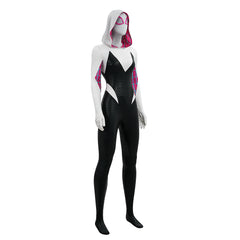 Upgraded Gwen Stacy Spider-Verse Cosplay Outfit, Color Block Embossed Full Set, Customizable Shoes - Halloweez
