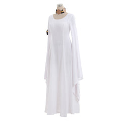 Elegant Halloweez Medieval White Robe Dress for Renaissance, Tudor, and Regency Events - Halloweez
