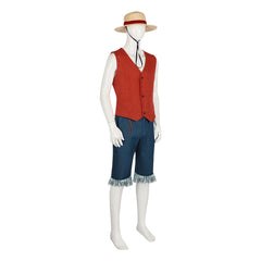 One Piece Luffy Cosplay Costume - Real Movie Version for Halloween & Stage Performance - Halloweez
