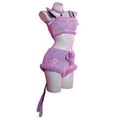 Espeon Pokémon Cosplay Costume, Cute Plush Two-Piece Pajama Set for Women - Halloweez