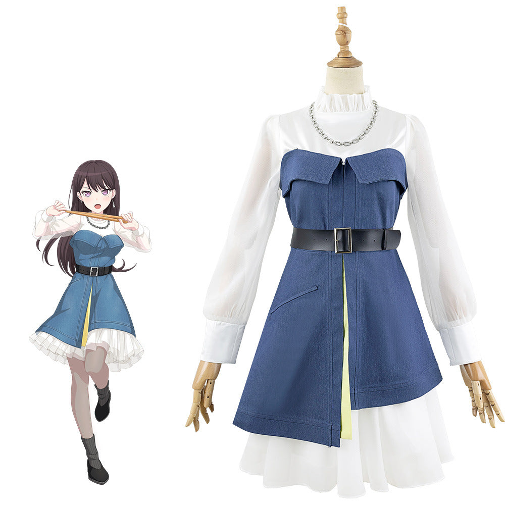 BanG Dream! mygo!!! Shiina Taki Cosplay Costume Anime Denim Dress Set - Halloweez