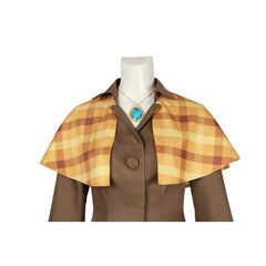 Halloweez Princess Peach Detective Cosplay Outfit with Coat, Shorts, Hat & Gloves - Halloweez