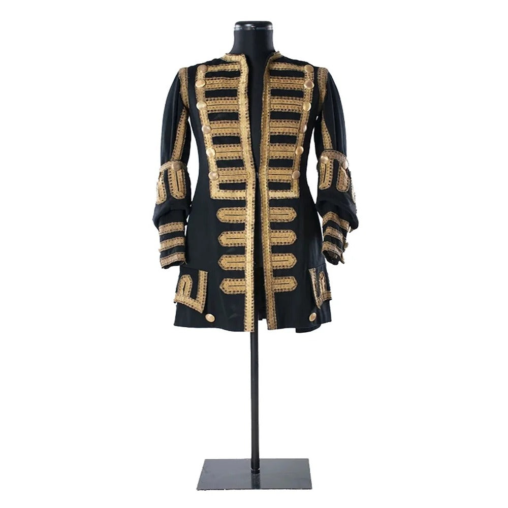 Gothic Steampunk Victorian Frock Coat for Men - Black Pirate Jacket | Custom-Made Medieval Costume by Halloweez - Halloweez