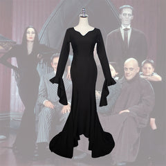 Adams Family Wednesday Addams Cosplay Costume Halloween Dress Performance Outfit - Halloweez