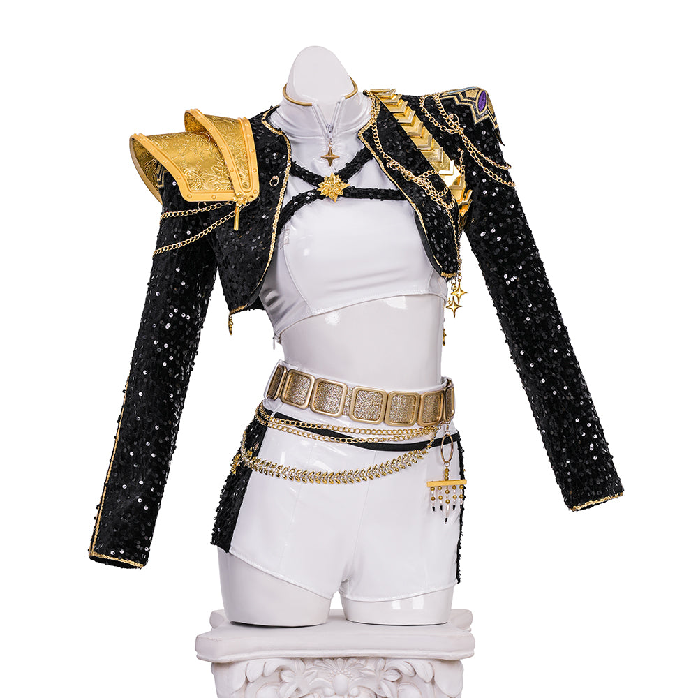 kpop Demon Hunter Girls Rumi Black White Performance Costume - Halloweez