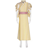 Sanji Yellow Striped Kimono Cosplay Costume from One Piece Wano Country Arc - Anime Character Roleplay Outfit for Halloween & Conventions