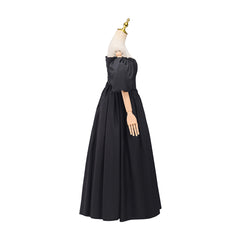 Victoria Off-Shoulder Black Dress – Elegant Gothic Cosplay Costume - Halloweez