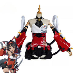 Halloweez Nekomiya Mana Cosplay Costume - Women's Cat Girl Red Uniform for Halloween - Halloweez