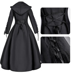 欧美跨境中世纪吸血鬼女连衣裙黑色哥特风格万圣节服饰cosplay服 - Halloweez