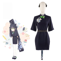 Blue Sunohara Shun Anime Cosplay Female Cheongsam - Blue Archive Cosplay Costume - Halloweez