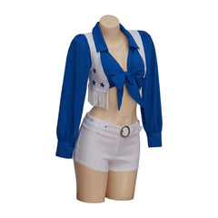 Halloweez Dallas Cowboy Cheerleader Costume - High School Cheerleading Cosplay Sexy Blue and White Set - Halloweez
