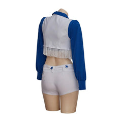 Halloweez Dallas Cowboy Cheerleader Costume - High School Cheerleading Cosplay Sexy Blue and White Set - Halloweez