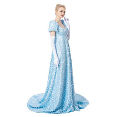 Halloweez Cosplay Blue Dress - Victorian Elegance with Regency Charm - Halloweez