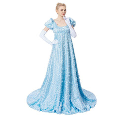 Halloweez Cosplay Blue Dress - Victorian Elegance with Regency Charm - Halloweez