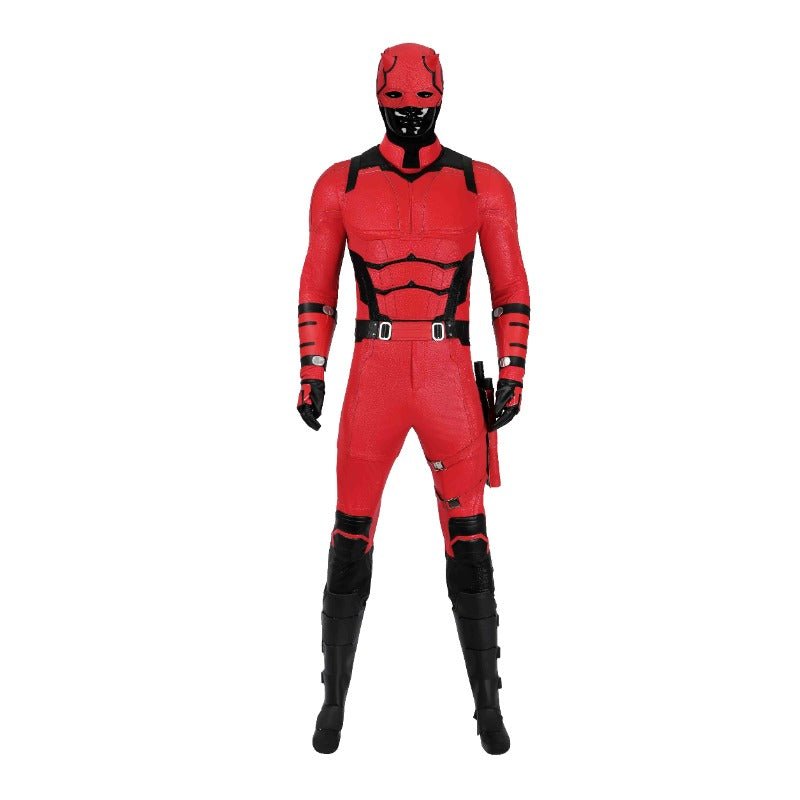 Halloweez Daredevil Red Leather Cosplay Costume - Matt Murdock's Battle Suit for Halloween - Halloweez
