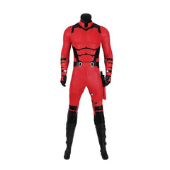 Halloweez Daredevil Red Leather Cosplay Costume - Matt Murdock's Battle Suit for Halloween - Halloweez