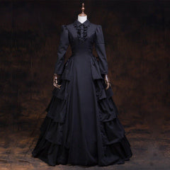 Elegant Enigma - Halloweez Gothic Lolita Court Dress for Spooky Halloween - Halloweez