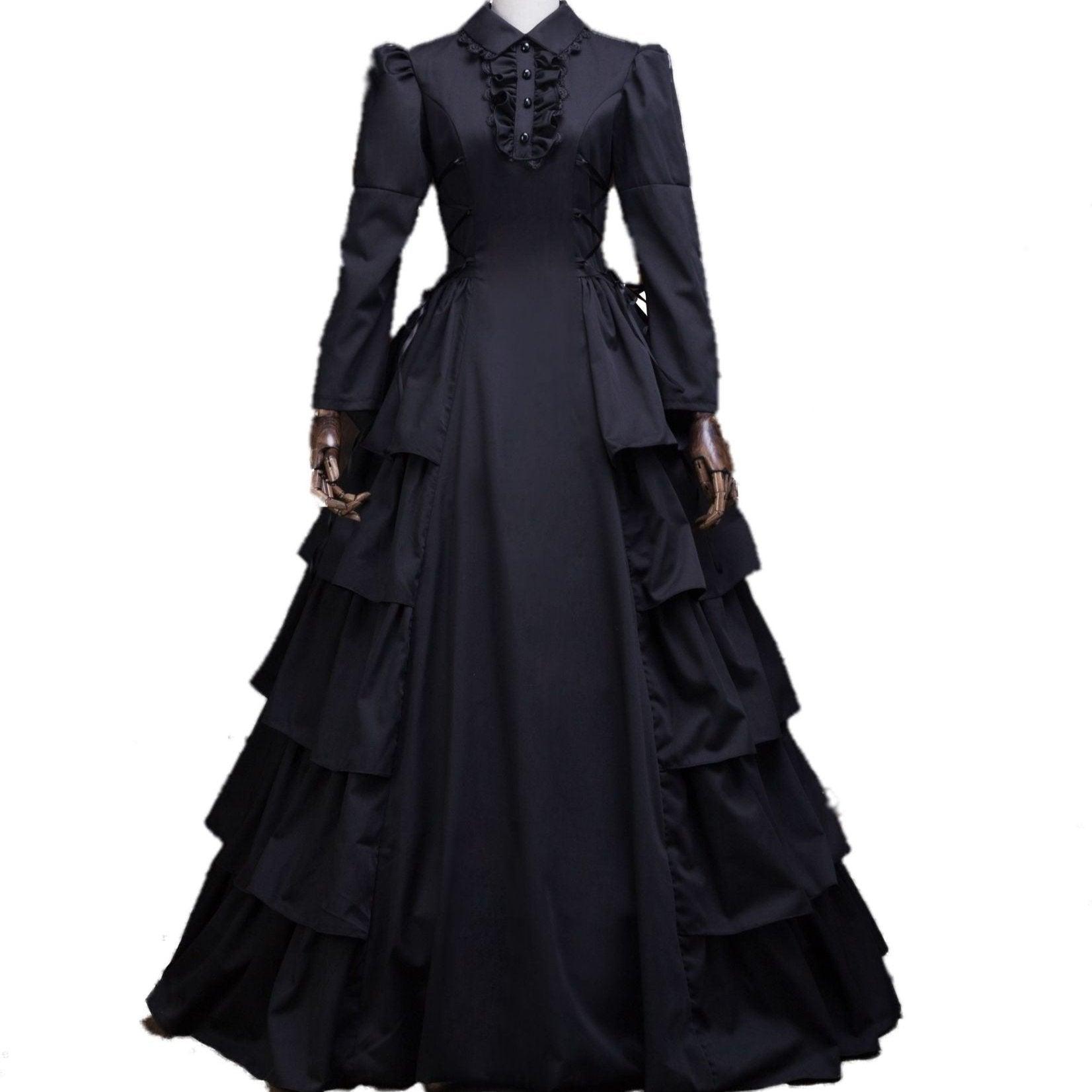 Elegant Enigma - Halloweez Gothic Lolita Court Dress for Spooky Halloween - Halloweez