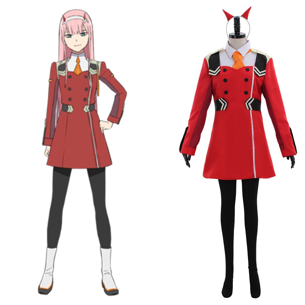 Stunning Halloweez Zero Two Code:002 Uniform Cosplay Dress in Red - Halloweez