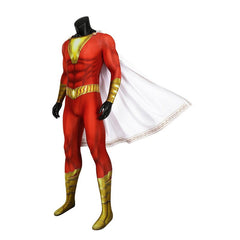 Halloweez Shazam Billy Batson Captain Marvel Cosplay Costume Zentai Jumpsuit - Halloweez