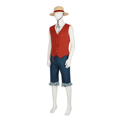 One Piece Luffy Cosplay Costume - Real Movie Version for Halloween & Stage Performance - Halloweez