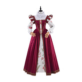 Tudor Dynasty Red Waistcoat Floral Lining Dress Cosplay Costume – Historical & Renaissance Fair Outfit - Halloweez