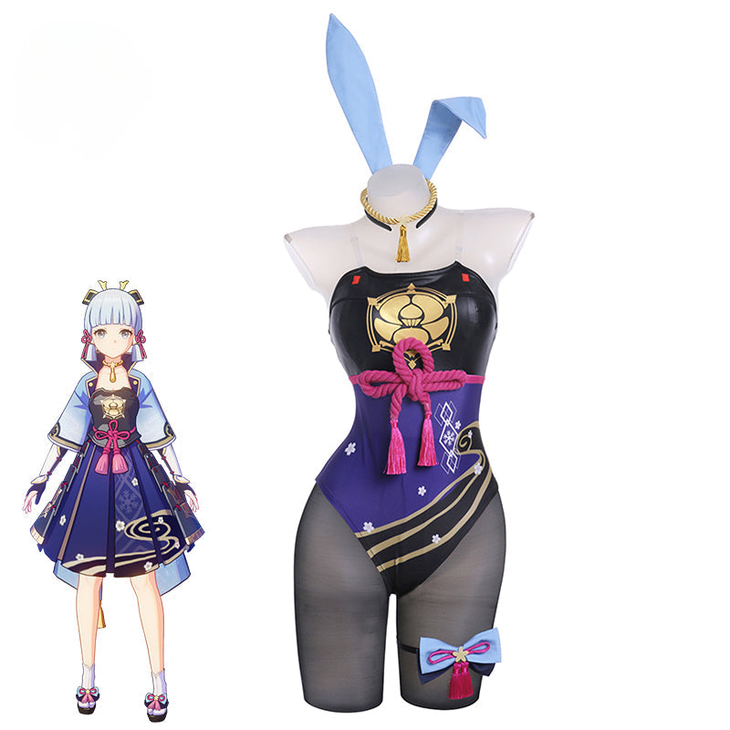 Halloweez Ayaka Bunny Girl Outfit - New Original Genshin Impact Sexy Women Jumpsuit Full Set - Halloweez