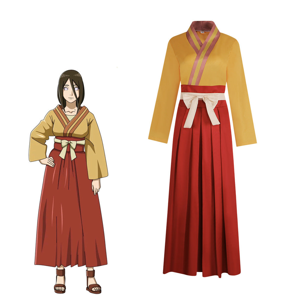Japanese Anime Ninja Cosplay Costume Hyuga Hanabi Kimono 2D Anime Role-Playing Outfit - Halloweez