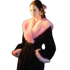 Leopard Print Contrast Color Flannel Robe Two-Piece Set: Cozy Winter Loungewear - Halloweez